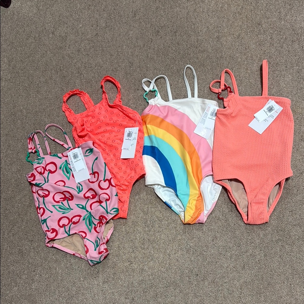 Colorful Kids One Piece Swimsuit Set
